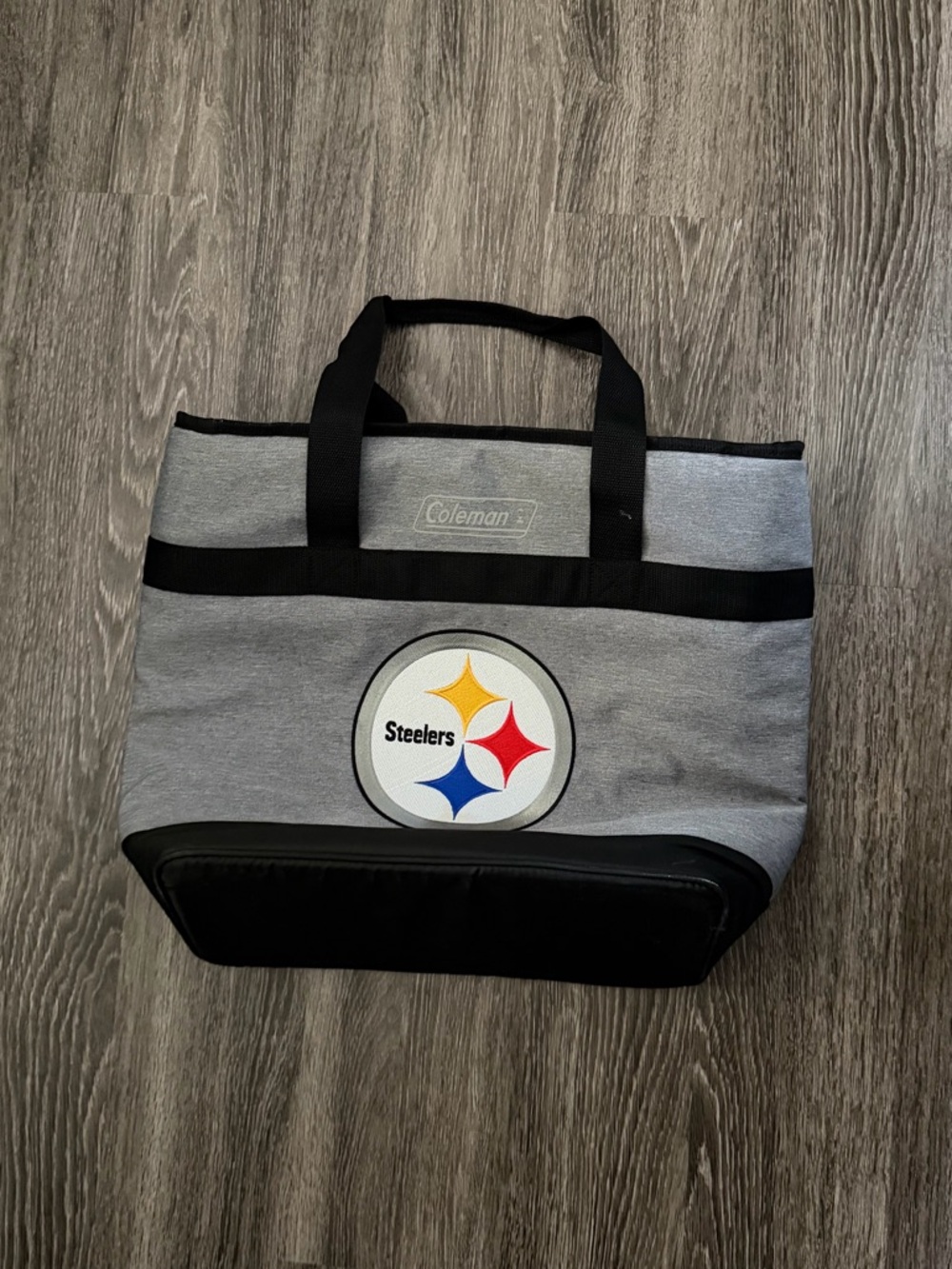 Coleman Gray and Black Insulated Tote with Steelers Logo